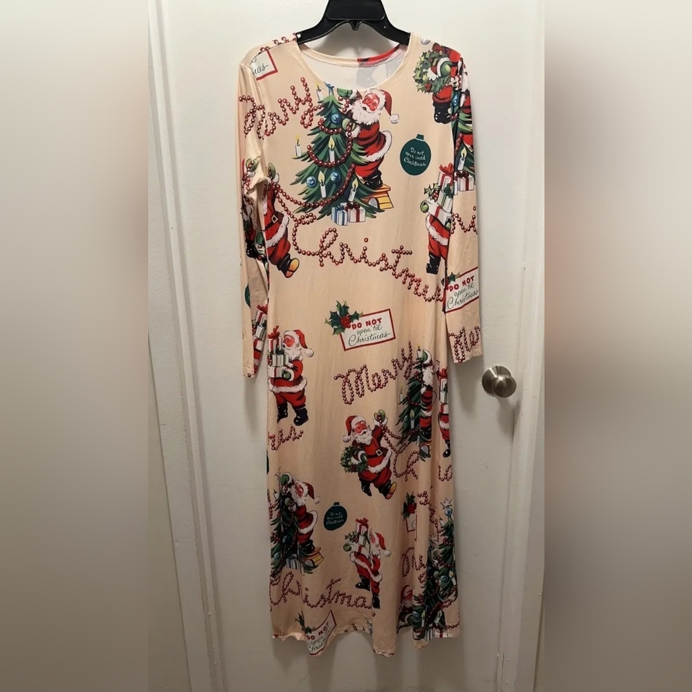 Festive Christmas Print Maxi Dress